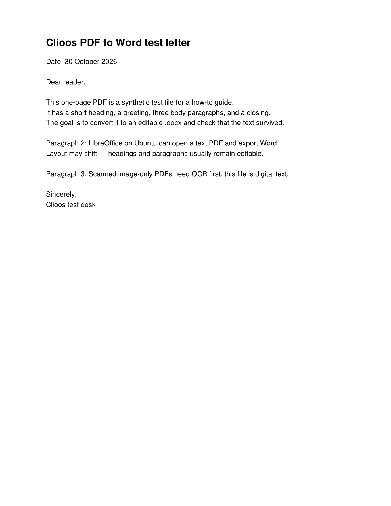 Source one-page letter PDF used for the conversion tests
